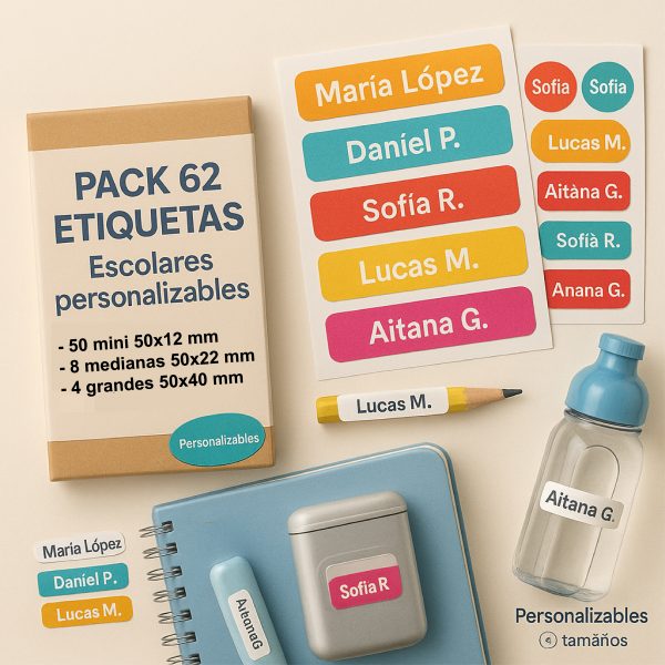 Etiquetas escolares pack básico